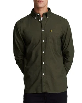 Lyle & Scott Langarmhemd Dunkelgrün/Grün/Khaki
