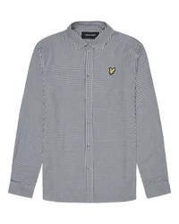 Lyle & Scott Langarmhemd Shepherd Check Shirt Weiß/Grau/Dunkelblau
