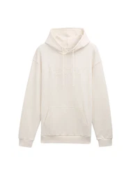 TOM TAILOR Denim Sweatjacke Hoodie mit Logostickerei Khaki/Weiß/Beige/Grau/Creme