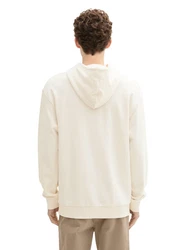 TOM TAILOR Denim Sweatjacke Hoodie mit Logostickerei Khaki/Weiß/Beige/Grau/Creme