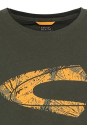 camel active Shirt Dunkelgrün/Orange