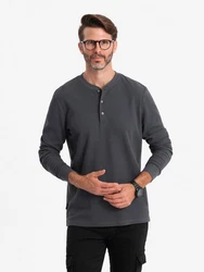 OMBRE Longsleeve Casual Dunkelgrau/Hellgrau/Grau