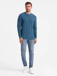 OMBRE Longsleeve Casual Blau/Hellblau/Türkis
