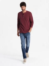 OMBRE Longsleeve Casual Dunkelrot/Rot/Bordeaux