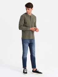 OMBRE Longsleeve Casual Dunkelgrün/Khaki