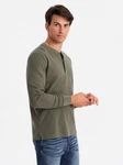 OMBRE Longsleeve Casual Dunkelgrün/Khaki
