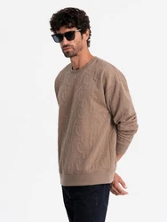 OMBRE Sweatshirt RELAXED FIT Braun/Khaki/Beige/Grau