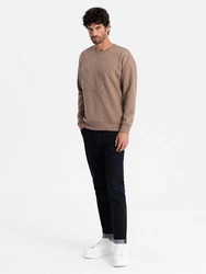 OMBRE Sweatshirt RELAXED FIT Braun/Khaki/Beige/Grau