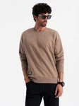 OMBRE Sweatshirt RELAXED FIT Braun/Khaki/Beige/Grau