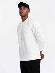 OMBRE Sweatshirt RELAXED FIT Weiß/Creme/Grau