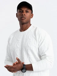 OMBRE Sweatshirt RELAXED FIT Weiß/Creme/Grau