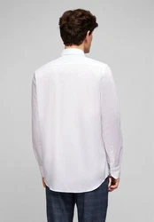 HECHTER PARIS Langarmhemd Modern Fit mit Kentkragen Weiß/Creme