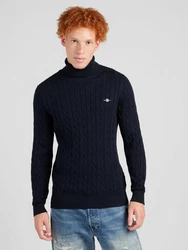 Gant Strickpullover COTTON CABLE TURTLE NECK Dunkelblau/Blau