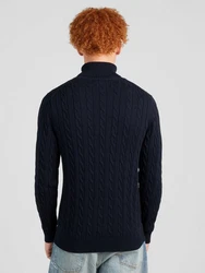 Gant Strickpullover COTTON CABLE TURTLE NECK Dunkelblau/Blau