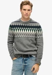Superdry Rundhalspullover FAIRISLE KNIT CREW JUMPER Grau