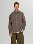 SELECTED HOMME Langarmhemd Regowen Khaki/Beige/Dunkelbraun/Braun/Grau/Dunkelgrün