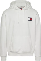 Tommy Jeans Sweatshirt TJM REG ESSENTIAL FLAG HOOD EXT Weiß/Creme/Grau/Khaki