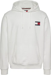 Tommy Jeans Sweatshirt TJM REG ESSENTIAL FLAG HOOD EXT Weiß/Creme/Grau/Khaki