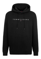 Tommy Jeans Hoodie TJM REG LINEAR LOGO HOODIE EXT Schwarz