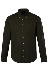 JP1880 Businesshemd Flanellhemd Langarm Buttondown-Kragen Dunkelgrün