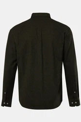 JP1880 Businesshemd Flanellhemd Langarm Buttondown-Kragen Dunkelgrün