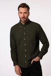 JP1880 Businesshemd Flanellhemd Langarm Buttondown-Kragen Dunkelgrün