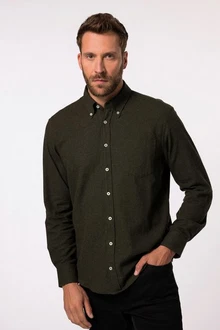 JP1880 Businesshemd Flanellhemd Langarm Buttondown-Kragen Dunkelgrün JP1880 Businesshemd Flanellhemd Langarm Buttondown-Kragen Dunkelgrün