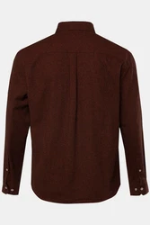 JP1880 Businesshemd Flanellhemd Langarm Buttondown-Kragen Braun/Dunkelrot/Bordeaux/Dunkelbraun
