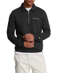 Lyle & Scott Sweatshirt Mit Stehkragen Half Zip Schwarz/Grün/Dunkelblau