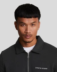 Lyle & Scott Sweatshirt Mit Stehkragen Half Zip Schwarz/Grün/Dunkelblau
