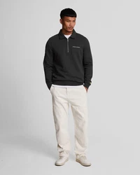 Lyle & Scott Sweatshirt Mit Stehkragen Half Zip Schwarz/Grün/Dunkelblau