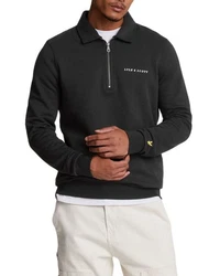 Lyle & Scott Sweatshirt Mit Stehkragen Half Zip Schwarz/Grün/Dunkelblau