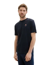 TOM TAILOR T-Shirt Dunkelblau/Rot/Rosa