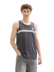 TOM TAILOR T-Shirt Dunkelgrau/Braun/Grau