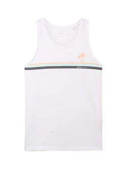 TOM TAILOR T-Shirt Weiß/Creme/Schwarz