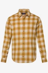 John F. Gee Kurzarmhemd Karo-Flanellhemd Braun/Gelb/Orange