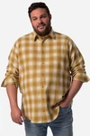 John F. Gee Kurzarmhemd Karo-Flanellhemd Braun/Gelb/Orange