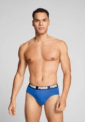 PUMA BODYWEAR BASIC BRIEF Logo Webbund Lila/Dunkelblau/Blau