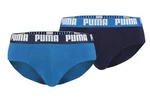 PUMA BODYWEAR BASIC BRIEF Logo Webbund Lila/Dunkelblau/Blau
