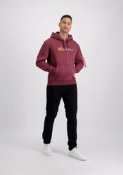 Alpha Industries Hoodie Alpha Label Dunkelrot/Bordeaux