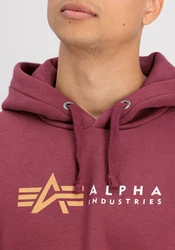 Alpha Industries Hoodie Alpha Label Dunkelrot/Bordeaux