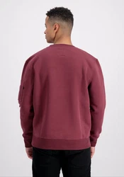 Alpha Industries Sweatshirt Alpha Label Sweater für Herren Dunkelrot/Bordeaux/Lila/Rot