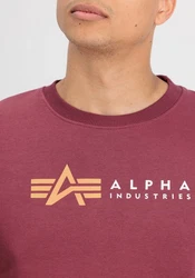 Alpha Industries Sweatshirt Alpha Label Sweater für Herren Dunkelrot/Bordeaux/Lila/Rot
