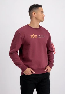 Alpha Industries Sweatshirt Alpha Label Sweater für Herren Dunkelrot/Bordeaux/Lila/Rot