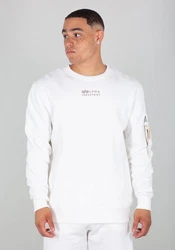 Alpha Industries Men Sweatshirts Organics Sweater Weiß/Creme/Dunkelblau