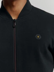 NO EXCESS Sweatjacke mit Logostickerei 