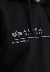 Alpha Industries Hoodie AI Reflective Schwarz/Dunkelblau/Hellblau