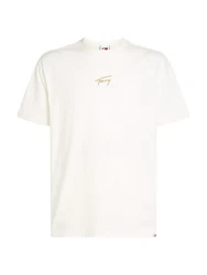 Tommy Jeans T-Shirt TJM REG GOLD SIGNATURE TEE EXT Weiß/Schwarz/Khaki/Beige