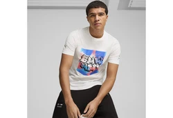 PUMA T-Shirt BMW M Motorsport Neon Energy Graphic Creme/Hellblau/Weiß
