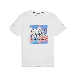 PUMA T-Shirt BMW M Motorsport Neon Energy Graphic Creme/Hellblau/Weiß